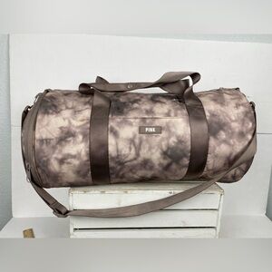 PINK Victoria's Secret tie-dye duffel bag adjustable strap inner zip pocket